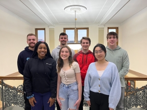 Members of the University of Iowa student Actuarial Science Club Board