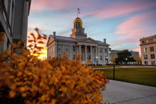 An image of the Old Capitol in the fall. 