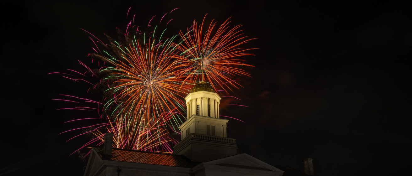 Fireworks over the old capitol building