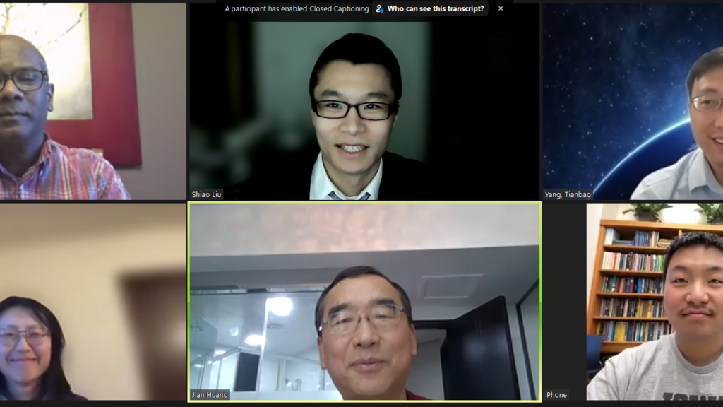 PhD student, Shiao Liu for successfully presenting his dissertation via Zoom