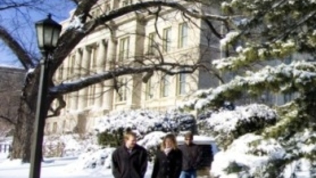 University of Iowa campus in the winter